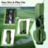 image:imageGoplus Golf Stand Bag Lightweight Golf Club Bag with 8Way Top Dividers Rain Hood 5 Pockets Detachable Dual StrapHandles Portable Golf Carry Bag for Men WomenMilitary Green
