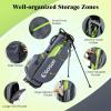 image:imageGoplus Golf Stand Bag Lightweight Golf Club Bag with 8Way Top Dividers Rain Hood 5 Pockets Detachable Dual StrapHandles Portable Golf Carry Bag for Men WomenGrey