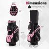 image:imageGoplus Lightweight Golf Cart Bag Molded Lock Top Golf Club Bag w14Way Full Length Organizer Dividers 11 Pockets Cooler Bag Straps Umbrella Holder amp Rain Hood for Men WomenBlackPink