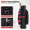 image:imageGoplus Lightweight Golf Cart Bag Molded Lock Top Golf Club Bag w14Way Full Length Organizer Dividers 11 Pockets Cooler Bag Straps Umbrella Holder amp Rain Hood for Men WomenBlackRed
