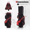 image:imageGoplus Lightweight Golf Cart Bag Molded Lock Top Golf Club Bag w14Way Full Length Organizer Dividers 11 Pockets Cooler Bag Straps Umbrella Holder amp Rain Hood for Men WomenBlackRed