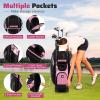 image:imageGoplus Lightweight Golf Cart Bag Molded Lock Top Golf Club Bag w14Way Full Length Organizer Dividers 11 Pockets Cooler Bag Straps Umbrella Holder amp Rain Hood for Men WomenBlackPink