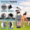 image:imageGoplus Lightweight Golf Cart Bag Molded Lock Top Golf Club Bag w14Way Full Length Organizer Dividers 11 Pockets Cooler Bag Straps Umbrella Holder amp Rain Hood for Men WomenGreyPink