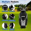 image:imageGoplus Lightweight Golf Cart Bag Molded Lock Top Golf Club Bag w14Way Full Length Organizer Dividers 11 Pockets Cooler Bag Straps Umbrella Holder amp Rain Hood for Men WomenBlackGrey