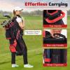 image:imageGoplus Lightweight Golf Cart Bag Molded Lock Top Golf Club Bag w14Way Full Length Organizer Dividers 11 Pockets Cooler Bag Straps Umbrella Holder amp Rain Hood for Men WomenBlackRed