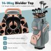 image:imageGoplus Lightweight Golf Cart Bag Molded Lock Top Golf Club Bag w14Way Full Length Organizer Dividers 11 Pockets Cooler Bag Straps Umbrella Holder amp Rain Hood for Men WomenGreyPink