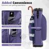 image:imageGoplus Lightweight Golf Cart Bag Molded Lock Top Golf Club Bag w14Way Full Length Organizer Dividers 11 Pockets Cooler Bag Straps Umbrella Holder amp Rain Hood for Men WomenPurpleGrey