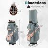 image:imageGoplus Lightweight Golf Cart Bag Molded Lock Top Golf Club Bag w14Way Full Length Organizer Dividers 11 Pockets Cooler Bag Straps Umbrella Holder amp Rain Hood for Men WomenGreyPink