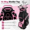 image:imageGoplus Lightweight Golf Cart Bag Molded Lock Top Golf Club Bag w14Way Full Length Organizer Dividers 11 Pockets Cooler Bag Straps Umbrella Holder amp Rain Hood for Men WomenBlackPink