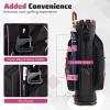 image:imageGoplus Lightweight Golf Cart Bag Molded Lock Top Golf Club Bag w14Way Full Length Organizer Dividers 11 Pockets Cooler Bag Straps Umbrella Holder amp Rain Hood for Men WomenBlackPink
