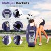 image:imageGoplus Lightweight Golf Cart Bag Molded Lock Top Golf Club Bag w14Way Full Length Organizer Dividers 11 Pockets Cooler Bag Straps Umbrella Holder amp Rain Hood for Men WomenPurpleGrey