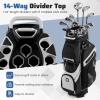 image:imageGoplus Lightweight Golf Cart Bag Molded Lock Top Golf Club Bag w14Way Full Length Organizer Dividers 11 Pockets Cooler Bag Straps Umbrella Holder amp Rain Hood for Men WomenBlackGrey