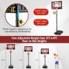 image:imageGoplus Portable Basketball Hoop Basketball Goal w43 FT82 FT Adjustable Height Ball Storage Indoor Outdoor WeatherResistance Basketball Hoop System for Outside Backyard DrivewayRedBlack