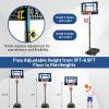 image:imageGoplus Portable Basketball Hoop Basketball Goal w43 FT82 FT Adjustable Height Ball Storage Indoor Outdoor WeatherResistance Basketball Hoop System for Outside Backyard DrivewayBlueBlack