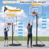 image:imageGoplus Portable Basketball Hoop Outdoor for Adults 5610 FT Adjustable Basketball Hoop Goal System with Shatterproof Backboard Shock Absorbent Rim Fillable Base 2 Wheels for Backyard Driveway