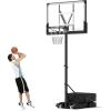 image:imageGoplus Basketball Hoop Outdoor 4110 FT Height Adjustable Basketball Goal System with 45 Inch Shatterproof PC Backboard Wheels for Adults in Court Backyard Driveway Pool