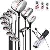 image:imageGoplus Complete Golf Club Set for Women 12 Pieces Right Hand Ladies Golf Clubs w 1 Driver 3 Fairway 5 Hybrid 5 6 7 8 9 P amp S Irons Putter Golf Stand BagWhiteRed