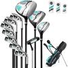 image:imageGoplus Complete Golf Club Set for Women 12 Pieces Right Hand Ladies Golf Clubs w 1 Driver 3 Fairway 5 Hybrid 5 6 7 8 9 P amp S Irons Putter Golf Stand BagBlackMint