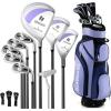 image:imageGoplus Complete Golf Club Set for Women 9 Pieces Golf Clubs with 1 Driver 3 Fairway 4 Hybrid 6 amp 7 amp 8 amp 9 amp P Irons Putter Head Covers Ladies Right Handed9 PCS wCart Bag  Purple
