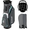 image:imageGoplus Golf Cart Bag Lightweight Portable Golf Bag with 14Way Divider Top 6 Zippered Pockets with Cooler Pocket Rain Hood Adjustable Shoulder Strap for Men WomenGreyBlue