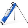 image:imageGoplus Lightweight Golf Stand Bag Sunday Bag for The Driving Range Par 3 and Executive Courses Pitch n Putt Golf Club Carry Bag wShoulder Strap Pocket Bottle Holder for Men WomenBlueWhite