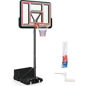 image:imageGoplus Basketball Hoop Outdoor 7410FT Quickly Height Adjustable Basketball Goal with 44 Inch Shatterproof PC Backboard Wheels Adults Basketball Stand for Court Backyard Driveway