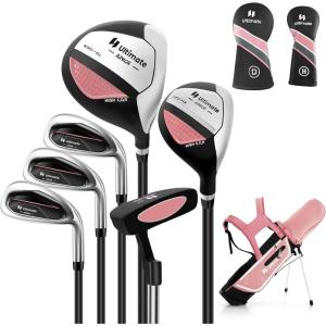 image:imageGoplus Complete Golf Club Set for Kids Right Hand Golf Clubs with Stand Bag Rain Hood Golf Practice Set for Ages 578101113 Boys GirlsPink  Ages 1113  6PCS