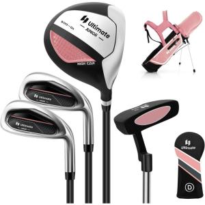 image:imageGoplus Complete Golf Club Set for Kids Right Hand Golf Clubs with Stand Bag Rain Hood Golf Practice Set for Ages 578101113 Boys GirlsPink  Ages 810  4PCS