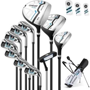 image:imageGoplus Complete Golf Club Set for Men Right Hand Golf Clubs w 460CC 1 Driver 3 Fairway 5 Hybrid 5 6 7 8 9 P amp S Irons Putter 3 Head Covers Golf Stand Bag Rain HoodWhite