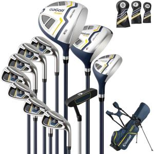 image:imageGoplus Complete Golf Club Set for Men Right Hand Golf Clubs w 460CC 1 Driver 3 Fairway 5 Hybrid 5 6 7 8 9 P amp S Irons Putter 3 Head Covers Golf Stand Bag Rain HoodNavy