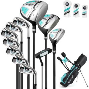 image:imageGoplus Complete Golf Club Set for Women 12 Pieces Right Hand Ladies Golf Clubs w 1 Driver 3 Fairway 5 Hybrid 5 6 7 8 9 P amp S Irons Putter Golf Stand BagBlackMint