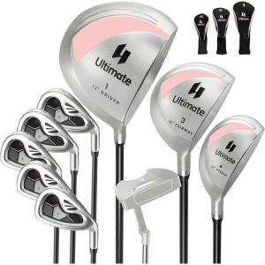 image:imageGoplus Complete Golf Club Set for Women 9 Pieces Golf Clubs with 1 Driver 3 Fairway 4 Hybrid 6 amp 7 amp 8 amp 9 amp P Irons Putter Head Covers Ladies Right Handed9 PCS  Pink