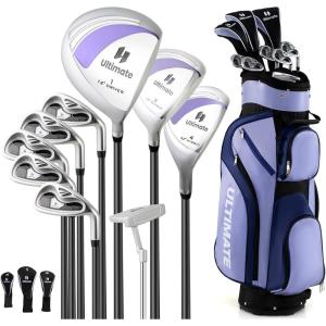 image:imageGoplus Complete Golf Club Set for Women 9 Pieces Golf Clubs with 1 Driver 3 Fairway 4 Hybrid 6 amp 7 amp 8 amp 9 amp P Irons Putter Head Covers Ladies Right Handed9 PCS wCart Bag  Purple