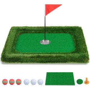 image:imageGoplus Floating Golf Green for Pool Chipping Green Mat wHitting Mat Golf Balls Flag amp Tee for Golf Training Game Golf Putting Mat for Outdoors Backyard WaterRectangle  375 x 255