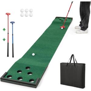 image:imageGoplus Golf Putting Mat Portable Golf Game Set with 2 Adjustable Putters 6 Balls Carrying Bag Indoor amp Outdoor Putting Green Mat for Practice Suits Office Home Backyard