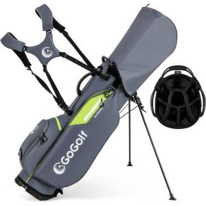image:imageGoplus Golf Stand Bag Lightweight Golf Club Bag with 8Way Top Dividers Rain Hood 5 Pockets Detachable Dual StrapHandles Portable Golf Carry Bag for Men WomenGrey