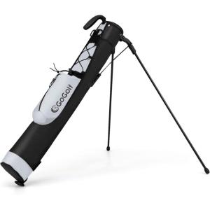 image:imageGoplus Lightweight Golf Stand Bag Sunday Bag for The Driving Range Par 3 and Executive Courses Pitch n Putt Golf Club Carry Bag wShoulder Strap Pocket Bottle Holder for Men WomenGreyBlack