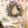 image:imageGoplus 30 Prelit Christmas Wreath Snow Flocked Lighted Xmas Wreath w 50 LED Lights Timer Pine Cone and Red Berries Battery Operated Front Door Artificial Wreath for Holiday Festival DecorationSnow Flocked