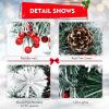image:imageGoplus 30 Prelit Christmas Wreath Snow Flocked Lighted Xmas Wreath w 50 LED Lights Timer Pine Cone and Red Berries Battery Operated Front Door Artificial Wreath for Holiday Festival DecorationSnow Flocked