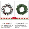 image:imageGoplus 30 Prelit Christmas Wreath Snow Flocked Lighted Xmas Wreath w 50 LED Lights Timer Pine Cone and Red Berries Battery Operated Front Door Artificial Wreath for Holiday Festival DecorationSnow Flocked