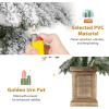 image:imageGoplus 4ft Flocked White Christmas Tree for Entrances Prelit Artificial Xmas Tree wWarm White LED Lights Flowers amp White Berries in Black Urn Base Porch Festival Holiday DecorationSnowy
