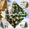 image:imageGoplus 7 FT PreLit Royal Blue Snow Flocked Christmas Tree Artificial Hinged Xmas Tree with 340 LED Lights 900 Branch Tips 3 Modes Timer Remote Metal Base Home Office Holiday DecorationGreen Pine Tree
