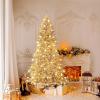 image:imageGoplus 7 FT PreLit Royal Blue Snow Flocked Christmas Tree Artificial Hinged Xmas Tree with 340 LED Lights 900 Branch Tips 3 Modes Timer Remote Metal Base Home Office Holiday DecorationWhite