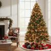 image:imageGoplus 7 FT PreLit Royal Blue Snow Flocked Christmas Tree Artificial Hinged Xmas Tree with 340 LED Lights 900 Branch Tips 3 Modes Timer Remote Metal Base Home Office Holiday DecorationMulticolored