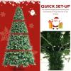 image:imageGoplus 7 FT PreLit Royal Blue Snow Flocked Christmas Tree Artificial Hinged Xmas Tree with 340 LED Lights 900 Branch Tips 3 Modes Timer Remote Metal Base Home Office Holiday DecorationGreen Pine Tree