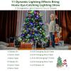 image:imageGoplus 7 FT PreLit Royal Blue Snow Flocked Christmas Tree Artificial Hinged Xmas Tree with 340 LED Lights 900 Branch Tips 3 Modes Timer Remote Metal Base Home Office Holiday DecorationGreen Pine Tree