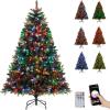 image:imageGoplus 7 FT PreLit Royal Blue Snow Flocked Christmas Tree Artificial Hinged Xmas Tree with 340 LED Lights 900 Branch Tips 3 Modes Timer Remote Metal Base Home Office Holiday DecorationMulticolored