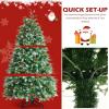 image:imageGoplus 7 FT PreLit Royal Blue Snow Flocked Christmas Tree Artificial Hinged Xmas Tree with 340 LED Lights 900 Branch Tips 3 Modes Timer Remote Metal Base Home Office Holiday DecorationGreen Pine Tree