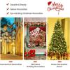 image:imageGoplus 7 FT PreLit Royal Blue Snow Flocked Christmas Tree Artificial Hinged Xmas Tree with 340 LED Lights 900 Branch Tips 3 Modes Timer Remote Metal Base Home Office Holiday DecorationGreen