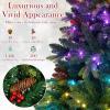 image:imageGoplus 7 FT PreLit Royal Blue Snow Flocked Christmas Tree Artificial Hinged Xmas Tree with 340 LED Lights 900 Branch Tips 3 Modes Timer Remote Metal Base Home Office Holiday DecorationMulticolored